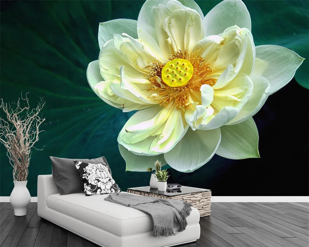 Beibehang Custom wallpaper lotus rural wind TV background wall simple living room bedroom wall decorative painting 3d wallpaepr