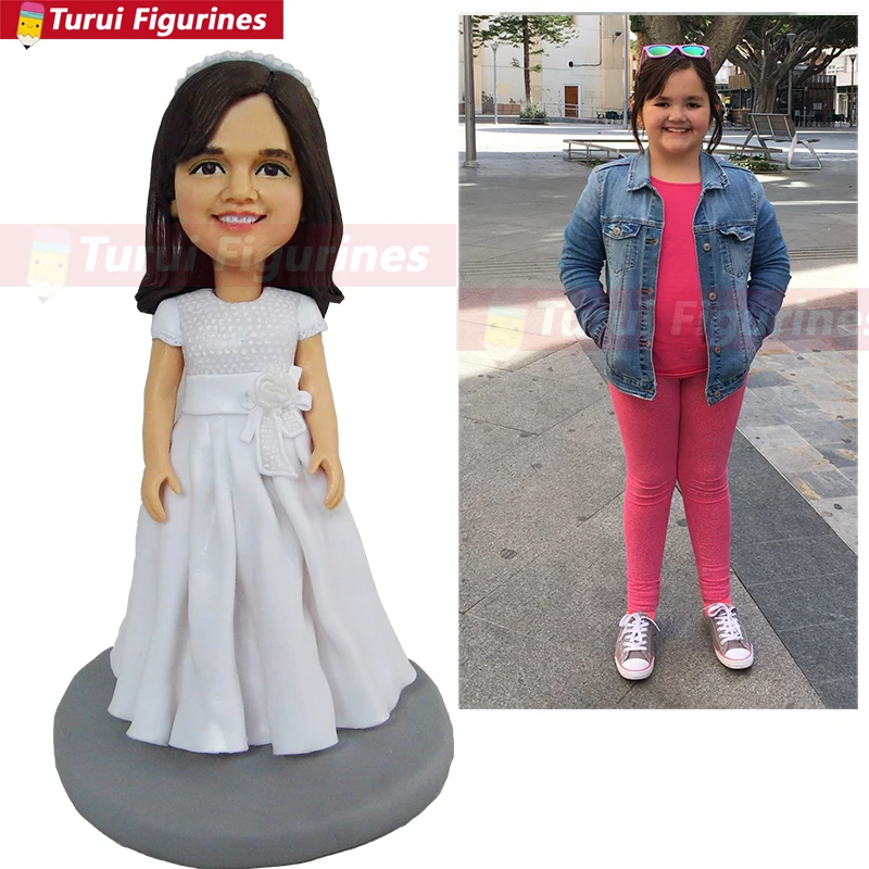 first communion girl micro figurines spain style sculpted people figura action figure for kids clay dolls ceramic custom clay mi