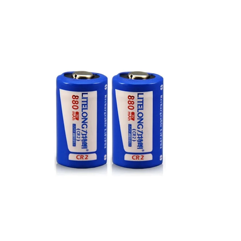 2pcs 880mAh 3v CR2 rechargeable LiFePO4 battery lithium battery with charger