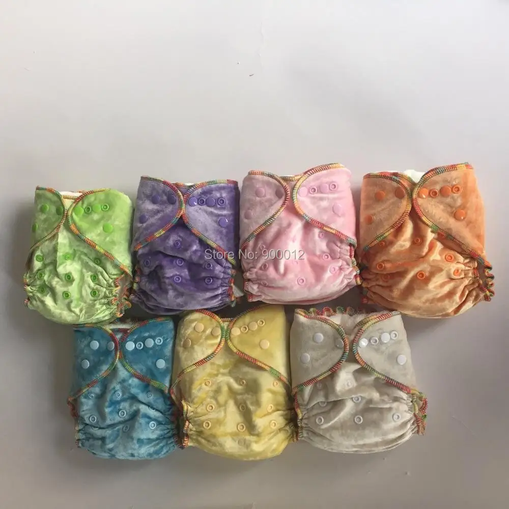 50 sets Bamboe Velours ingerichte baby Doek luiers luiers Met PUL met 3 lagen bamboe katoenen inzetstuk Gratis Verzending