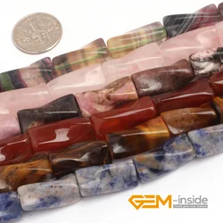 9x20mm Twist Column Natural Stone Beads For Jewelry Making Unakite Amethysts Fluorite Sodalite Strand 15 Inch