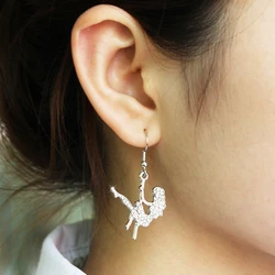 Earring wire ear hook dangle Pole dancing girl rhinestones woman a pair earring accessories nickel-free fashion jewelry