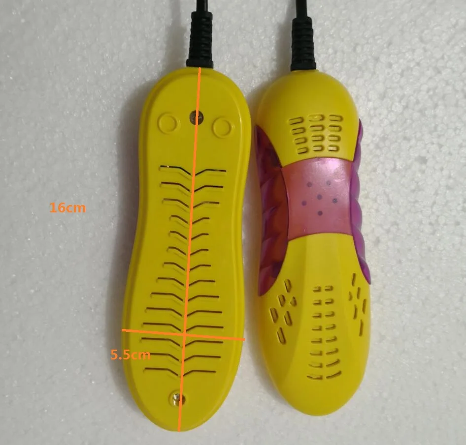 Secador de zapatos eléctrico estilo europeo, 220V, 10W, tipo coche de carreras con luz púrpura