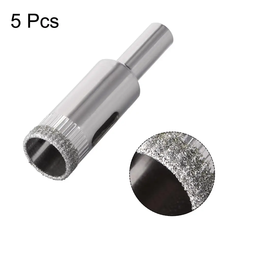 uxcell 5pcs 16mm 18mm 14mm Diamond Coated Drill Bit Tile Marble Glass Ceramic Hole Saw Drilling Bits DIY Wall Hole Saw Drilling