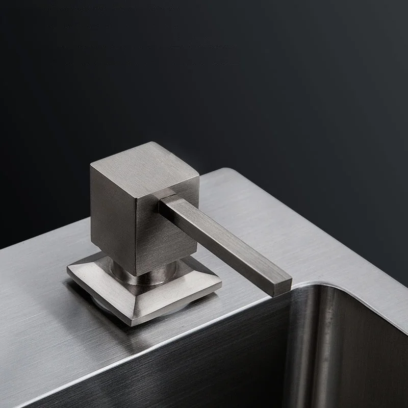 

MTTUZK Solid 304, щетка из нержавеющей стали, дозатор мыла, бутылка из АБС-пластика, аксессуары для умывальника, раковина для заправки жидкости, квадратный дозатор мыла
