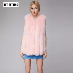 LET-SETTING – gilet en fausse fourrure de renard pour femme, sans manches, noir, rouge, blanc, offre spéciale, hiver