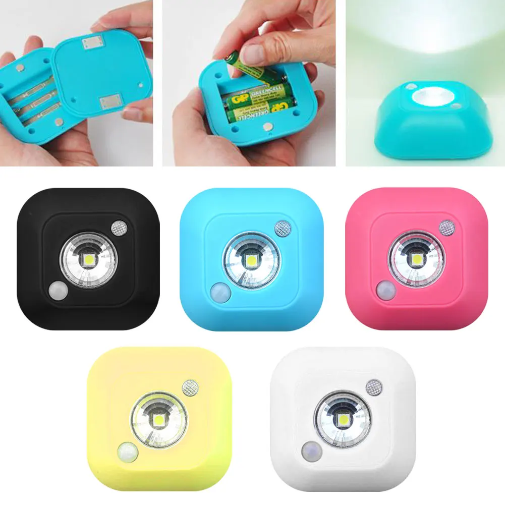 Sensor light LED motion 4.5V Mini night light Wireless Infrared Sensor Ceiling Night Light Battery Powered Porch Cabinet Lamp