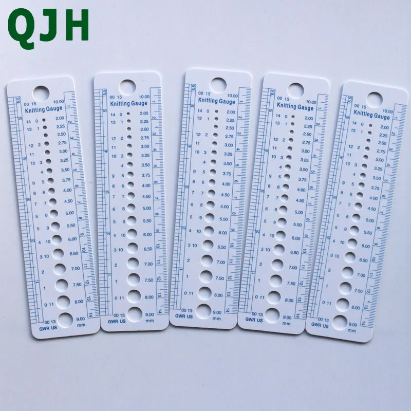 10 piece UK US Canada Sizes Knitting Needle Gauge Inch Sewing Ruler Tool CM 2-10mm Sizer Measure Sewing Tools High Quality