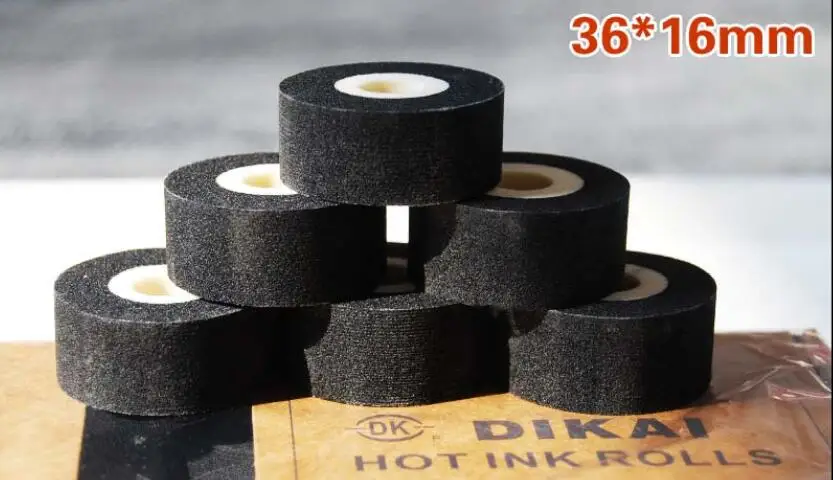 24pcs/lot DK833 Black Diameter 36mm Height 16mm premium hot stamp coder ink roll for  MY380 FR1000 coding sealing machine