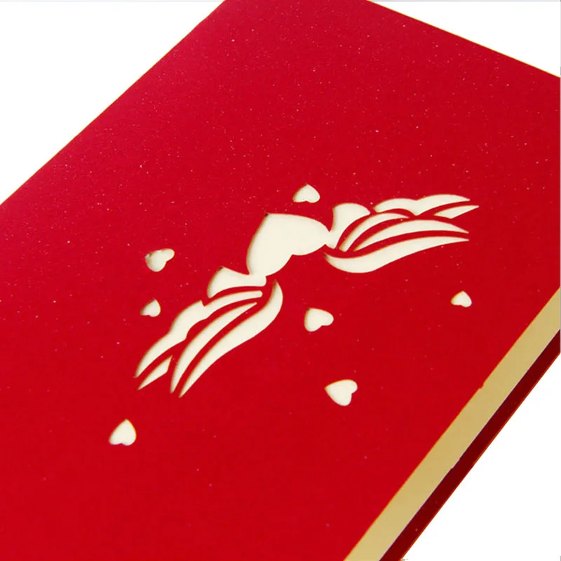 ثلاثية الأبعاد بطاقة تحية على شكل حيوانات اليدوية الحب القلب الذكرى عيد الحب عيد الميلاد بطاقة بريدية لحفل الزفاف