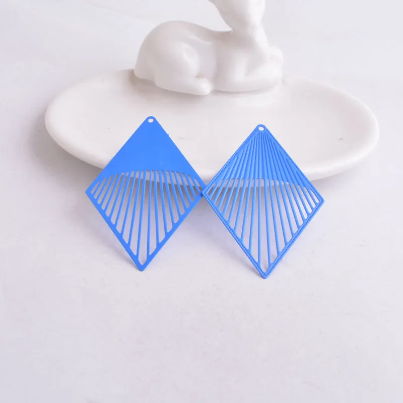 30 Stück AB3484 38*61mm Rhombus-Anhänger Gelbe Anhänger Ohrring-Zubehör für Schmuckherstellung Ohrringe DIY – Detail 5