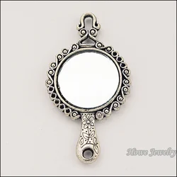 10pcs Charm vintage round  Mirror Pendant Tibetan silver Zinc Alloy Fit  European  Necklace DIY Metal Jewelry Findings