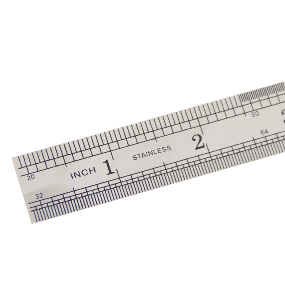 2 Pcs 15cm 6 Inch Stainless Steel Metal Straight Ruler Precision Double Sided Learning Office Stationery Drafting Supplies