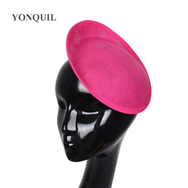 Hot Pink atau 15 warna 20CM Fascinator basis imitasi Sinamay Derby Fascinator topi basis wanita pesta pernikahan hiasan kepala