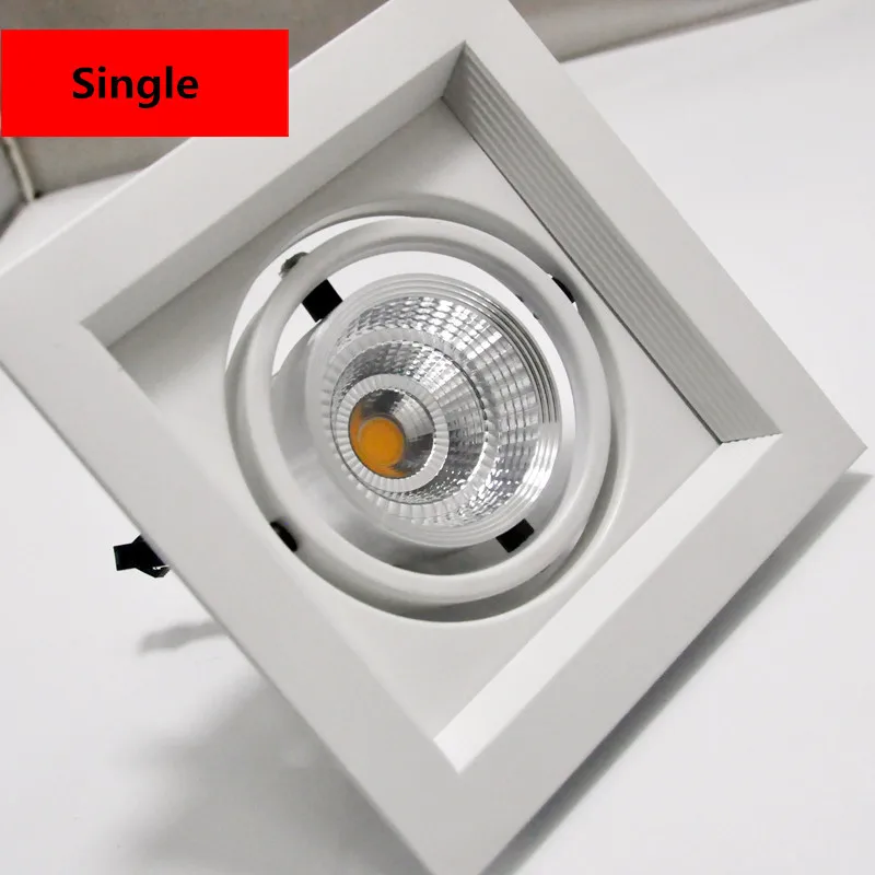 Super Bright Recessed LED Dimmable Square Downlight COB 10W/2*10W/3*10W LED Spot light White/Black Ceiling Down light 325*135mm