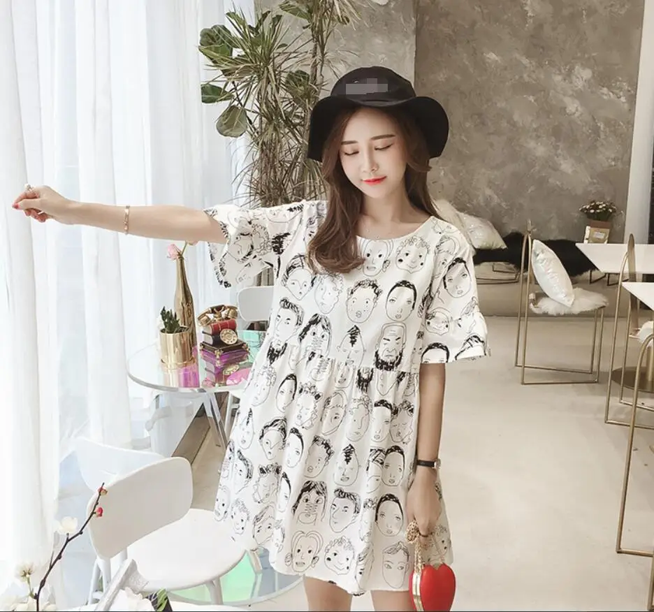 

2019 summer new slim short-sleeved dress large size L-5XL dress retro personality fashion fairy dress