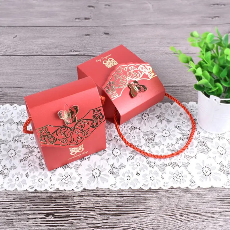 gift bag Portable paper bag Wedding supplies Tote bag wrapping paper bags with handle 9*6.5*11CM F20173882