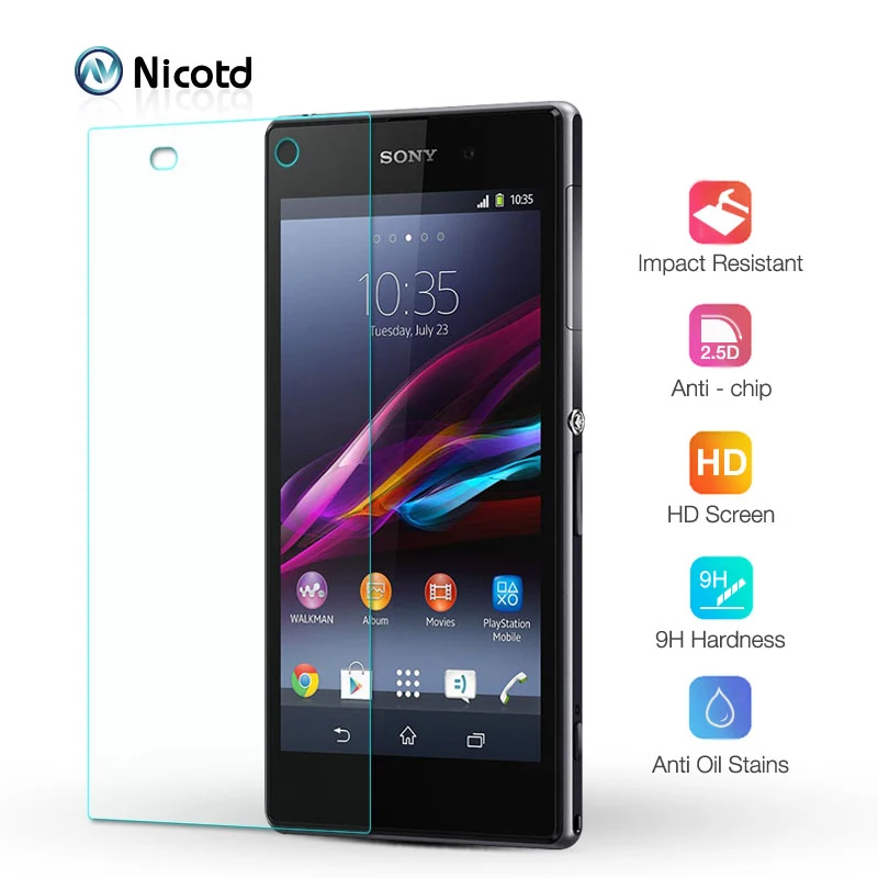 Nicotd Screen Protector Tempered Glass For Sony Xperia Z1 Z2 Z3 Z4 Z5 Z Compact 9H Protective Film For Sony Xperia S36H T2 T3