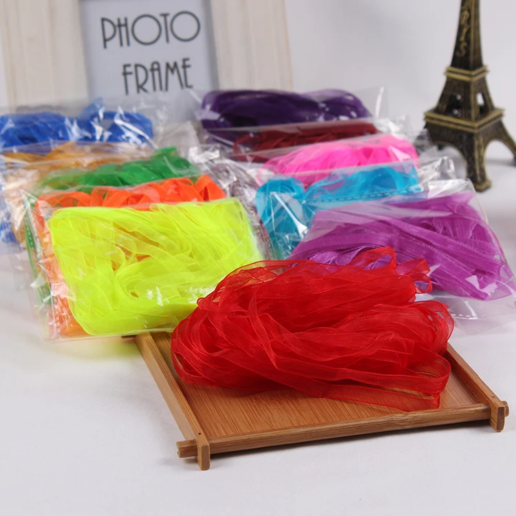 (1/4) 6mm organze Transparent decorative ribbon  snow yarn hair ribbon gift packaging decoration gift box volume date 10m/ roll