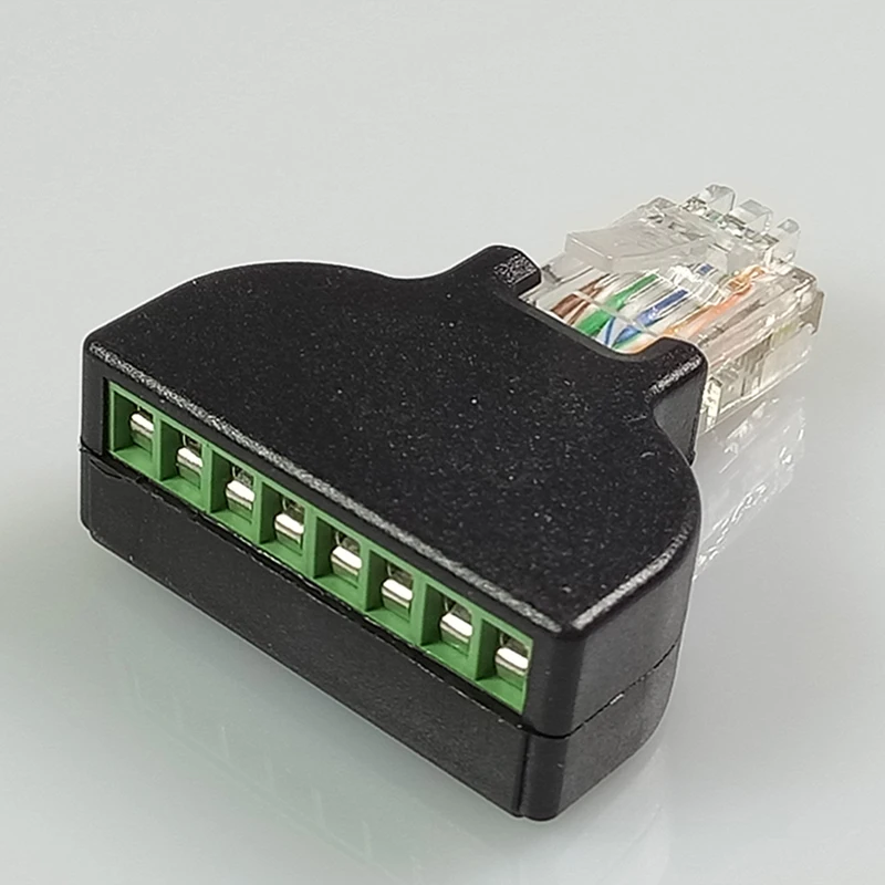 1PC RJ45-스크류 터미널 8 핀 AV 발룬 어댑터, RJ45 인터넷 수 플러그-스크류 커넥터 블록 CCTV 어셈블리