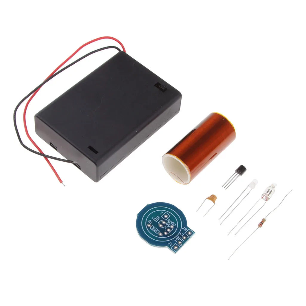 Assembled Mini Tesla Coil Kit Tiny Wireless Transmission Battery Powered Curriculum Design Model Toy