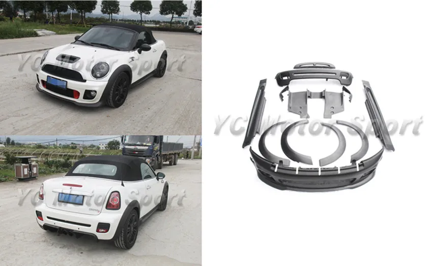 FRP Fiber Glass & Carbon Fiber John Cooper Works Style Bodykits Fit For 2006-2013 R56 R57 R58 R59 Bumper Fender Diffuser Spoiler