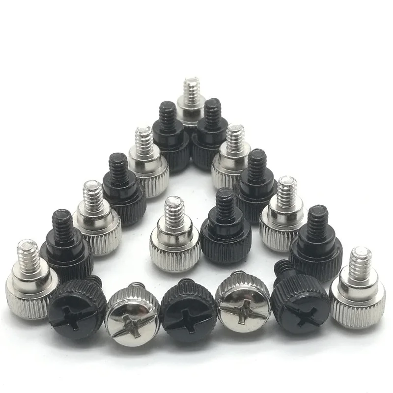 10Pcs 6#-32*5 Thread Teeth Length 5mm Computer PC Case Cooling Fan Toolless Adjustment Screw Thumbscrews Thumb Screw