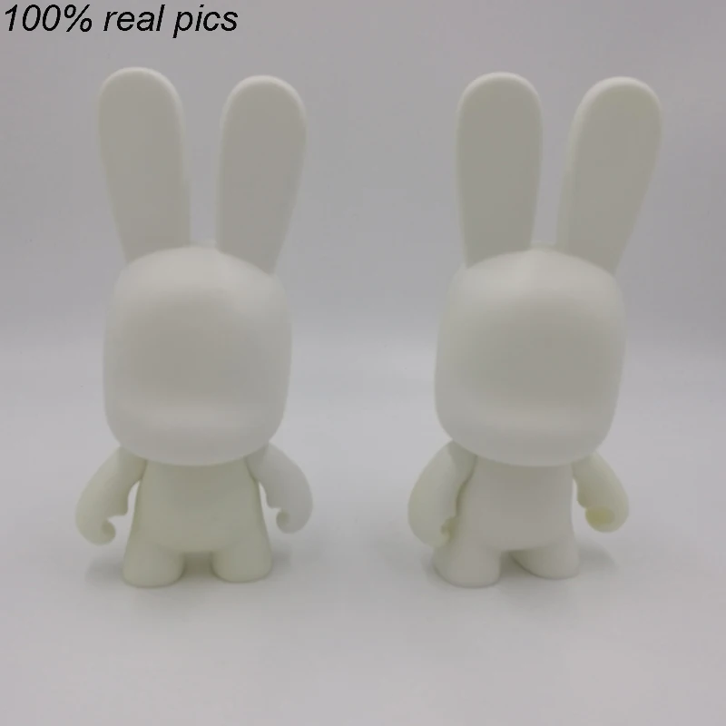 

New Arrival 7inch Long Ear Kidrobot Rabbit PVC Doll DIY Paint Blank White Vinyl Toy In Opp Bag