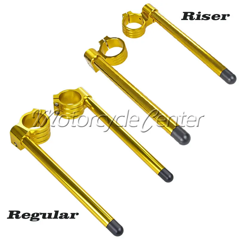 51mm Clip Ons Riser Regular Clip-on Fork Tube Racing CNC Handlebars For 2000-2004 Aprilia RSV Mille R Gold