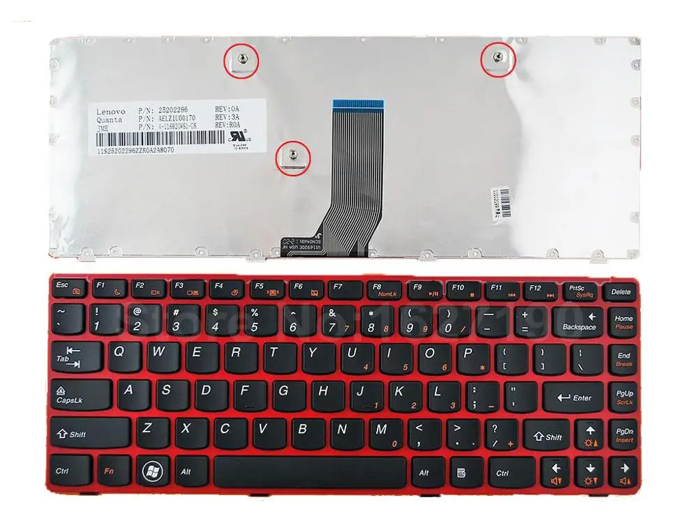 

US Keyboard For LENOVO Z380 Z480 Z485 G480 G485 FRAME BLACK PN:25202175 AELZ1U00170