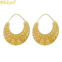 Ethlyn Ethiopian Dangle Earrings for Women Gold Color Drop Earrings Fashion Jewelry African/Eritrean Wedding Jewelry E194