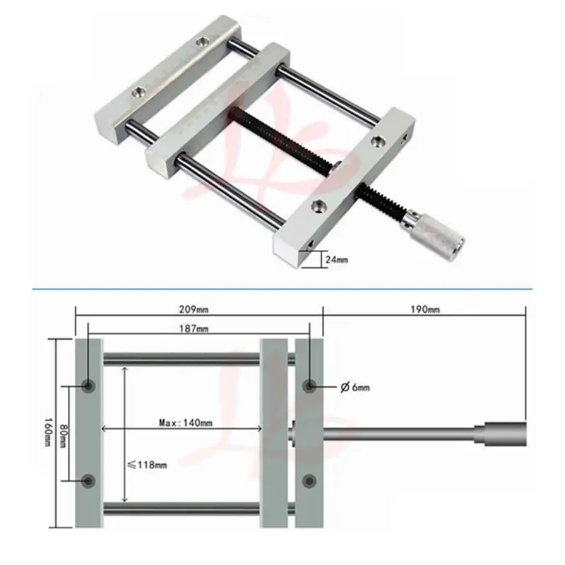 Flat Tongs Manumotive 140mm Screw Precision Parallel-Jaw Vice Plain Vise QGG for CNC Machine