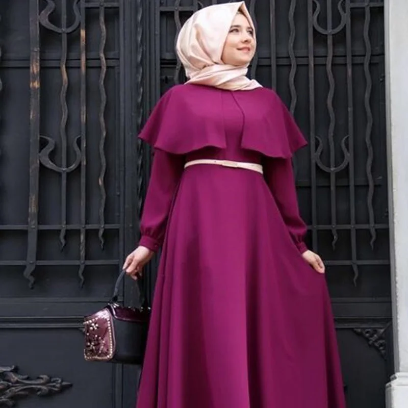 Vestido musulmán Abaya para mujer, moda islámica árabe, Hijab largo, ropa Simple negra, Abaya tradicional musulmana, 7 colores