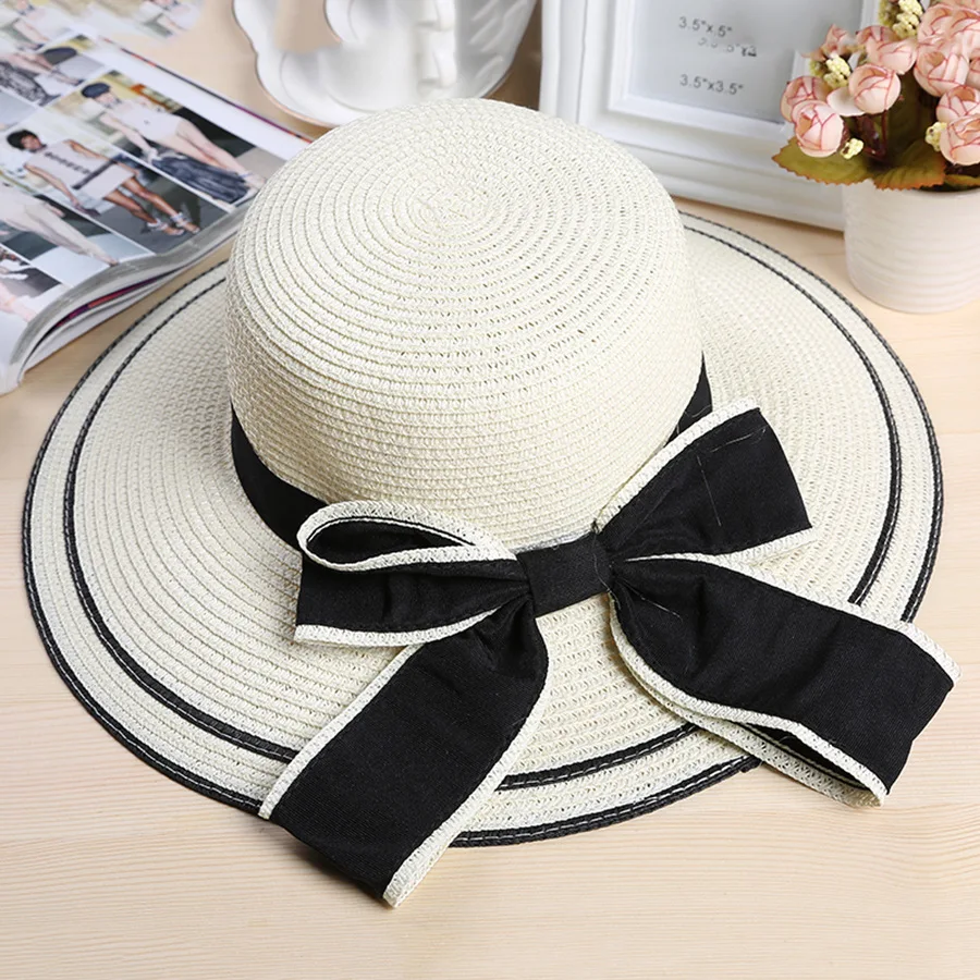 Outdoor folding straw hat female summer Korean version of the tide along the ladies sunhat sunscreen sun hat summer beach hat