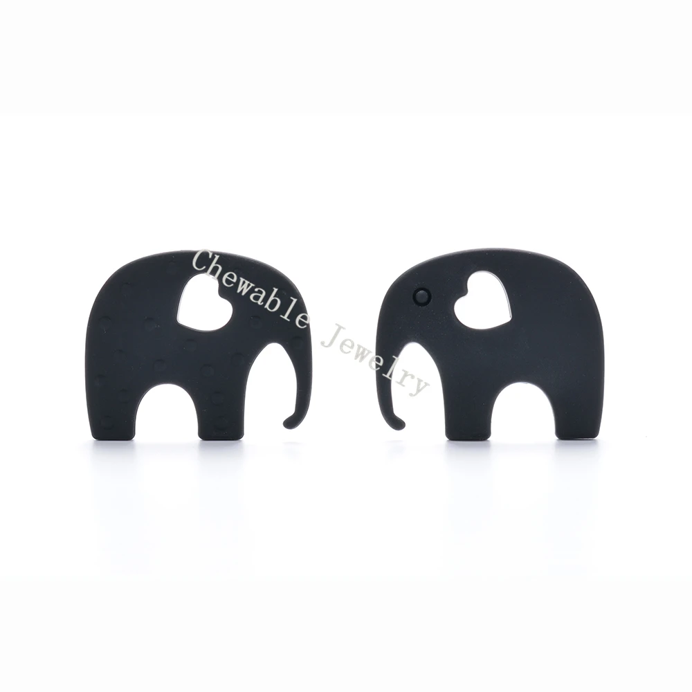 LOFCA Wholesale Fashion Elephant 1pcs silicone pendant BPA Free Food grade Silicone pendant jewelry Jewelry Necklace Accessories image 2