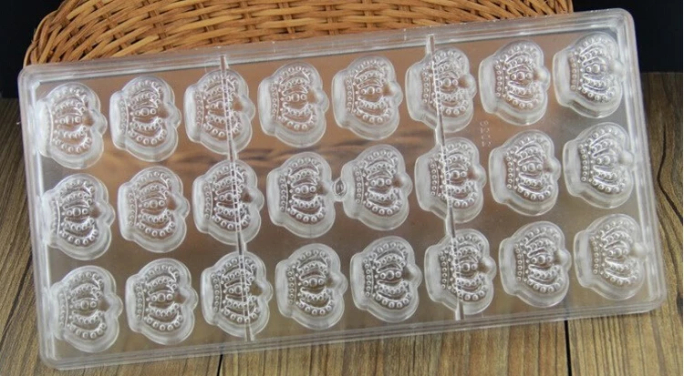 Imperial Crown Shaped Plastic Clear form PC Plastic Baking Tray Polycarbonate Candy Jelly Molds Mould  Chocolate Mold