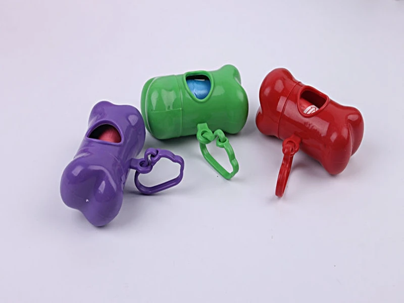 100pcs/lot Fast shipping Bones type Dog Pet waste box With waste bags poop bag pet pooper scoopers random color