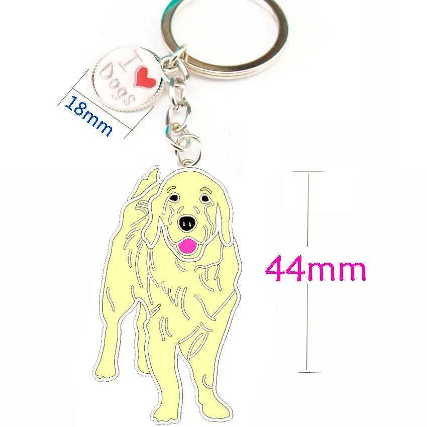 Golden Retriever Pendant Key Chains For Women Men Silver Color Metal Alloy Pet Dog Bag Charm Car Keychain Key Ring Holder Gift