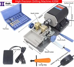 420W BLACK Stone Pearl Drilling Jewelry Making Equipments Beading Polishing Tools Powerful Amber Holing Machine