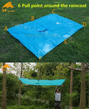3F UL Gear Hiking Poncho 3 in 1 Raincoat Ultralight Tarp Rain Jacket 5