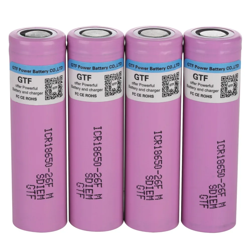 Gtf 100% Originele 3.7V 18650 Batterij Li-Ion Icr 18650-26F 2600Mah 18650 Lithium Oplaadbare Batterij Voor Zaklamp Batterijen