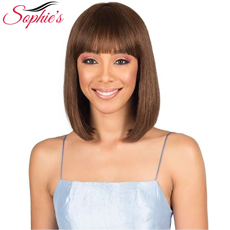 Sophie's Peruvian Remy Human Hair Wigs For Women Short Straight Bob Human Hair Wigs for Woman #4 10inches H.BRZANICE