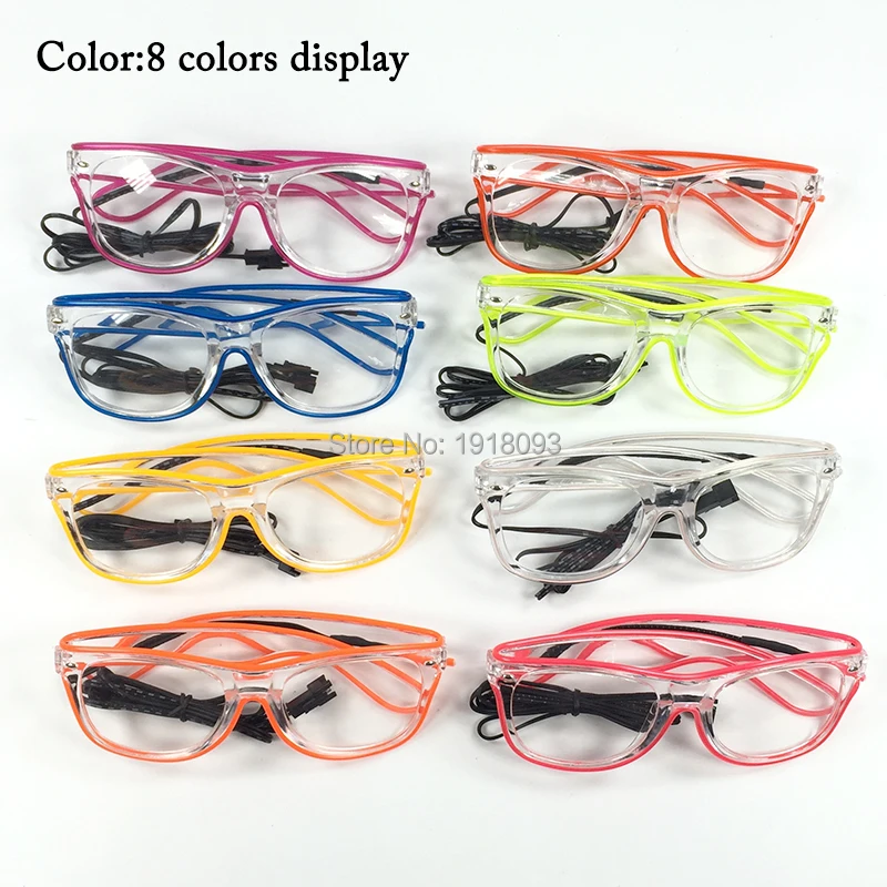 

10Pieces Novelty Lighting Glasses EL Glasses EL Wire Glowing Product 10 Lighting Colors with DC-3V Sound activated Driver