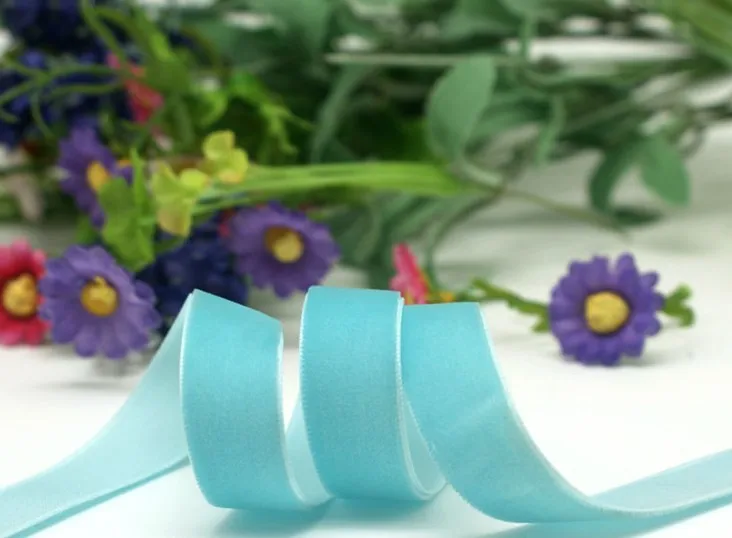 

7/8"(22mm)Single Face Velvet Ribbon Blue Velvet Ribbon Craft Ribbon