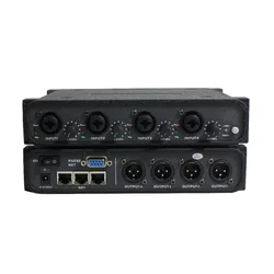 Dante Audio IP network Transmitter 4 in 4 out Dante Audinate Interface with XLR, Gain Control, Phantom Power