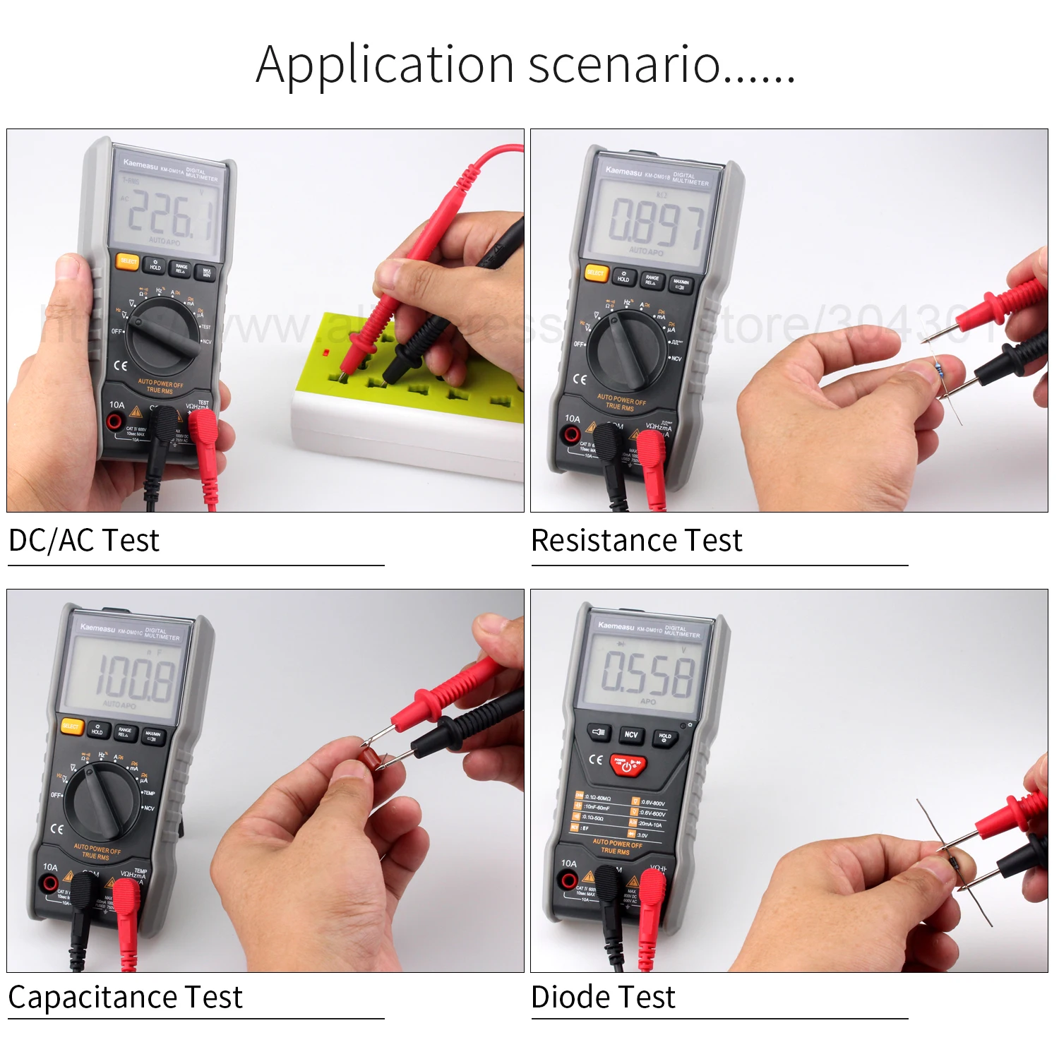 Multifunction Intelligent Digital Multimeter DC/AC Capacitance Resistance NCV True RMS Electronic Maintenance instrument Tools