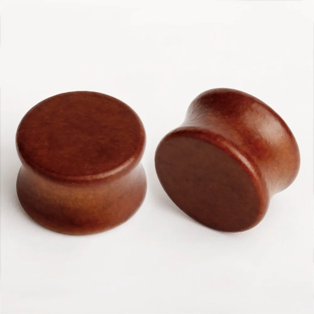 double flared brown plain ear plugs wood ear tunnels piercing body jewelry sell by pair from 8mm to 50mm large plugs