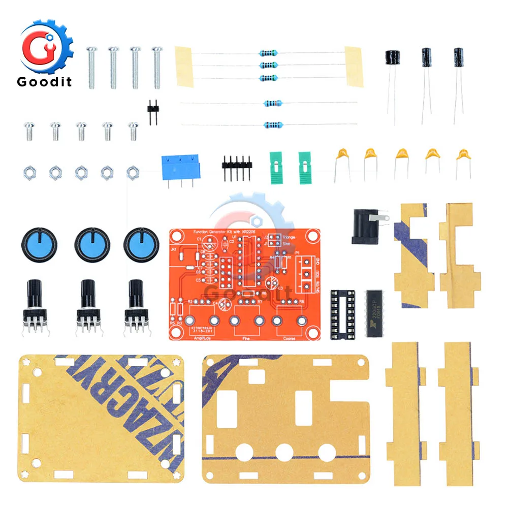 For XR2206 High-precision Signal Generator DIY Parts With Shell Function Generator Signal Conditioning 1Hz-1MHz Signal Generator