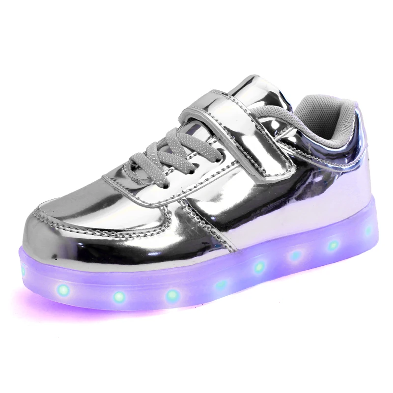 UncleJerry Led Shoes for Child USB chargering Light Up Shoes for boys girls Glowing Christmas Sneakers