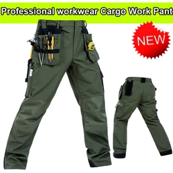 Bauskydd Men's High quality Polycotton workwear wear-resistance multi-pockets mens cargo  work trousers work pant army green